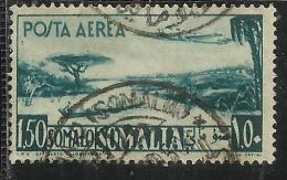 SOMALIA AFIS 1950 - 1951 POSTA AEREA AIR MAIL VEDUTA VIEW SOMALI 1,50 S USATO USED OBLITERE´ - Somalia (AFIS)