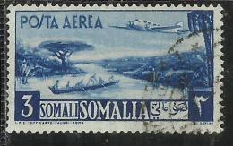 SOMALIA AFIS 1950 - 1951 POSTA AEREA AIR MAIL VEDUTA VIEW SOMALI 3 S USATO USED OBLITERE´ - Somalia (AFIS)