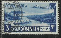 SOMALIA AFIS 1950 - 1951 POSTA AEREA AIR MAIL VEDUTA VIEW SOMALI 3 S USATO USED OBLITERE´ - Somalia (AFIS)