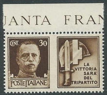 1942 REGNO PROPAGANDA DI GUERRA 30 CENT MNH ** - VA03-6 - Oorlogspropaganda