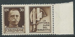 1942 REGNO PROPAGANDA DI GUERRA 30 CENT MNH ** - VA06-2 - Propagande De Guerre