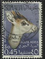 SOMALIA AFIS 1955 POSTA AEREA ANIMALI AIR MAIL ANIMALS CENT. 45 USATO USED OBLITERE´ - Somalia (AFIS)