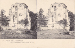 CPA STEREOSCOPIQUE ALLEMAGNE ALF BORDS DE MOSELLE RUINES DU CHATEAU DE MARIENBURG 9 LL - Alf-Bullay