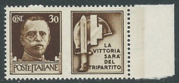 1942 REGNO PROPAGANDA DI GUERRA 30 CENT MNH ** - VA06-9 - Propagande De Guerre