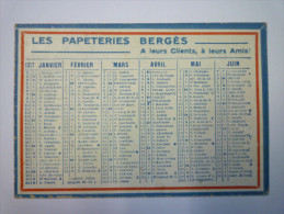 Petit   CALENDRIER  PUB   1917  " Les Papeteries  BERGES "   (Format  10,5 X 7cm) - Tamaño Pequeño : 1901-20