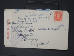 AUSTRALIE -Enveloppe Pour La Grande Bretagne En 1942 Avec Controle Postal à Voir Lot P5656 - Storia Postale