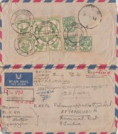 Burma / Myanmar, Registered Cover To India 1953 - Myanmar (Birma 1948-...)