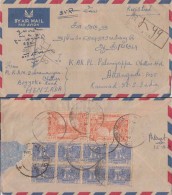 Burma / Myanmar, Registered Cover To India 1954 - Myanmar (Birma 1948-...)