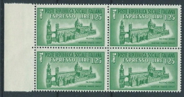 1944 RSI ESPRESSO DUOMO DI PALERMO QUARTINA MNH ** - VA11-3 - Correo Urgente