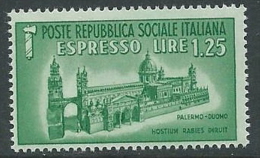 1944 RSI ESPRESSO DUOMO DI PALERMO MNH ** - VA - Correo Urgente