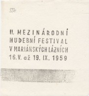 J1677 - Czechoslovakia (1945-79) Control Imprint Stamp Machine (R!): II. International Music Festival Marianske Lazne - Probe- Und Nachdrucke