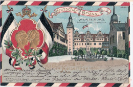 MERSEBURG Zur Erinnerung An Die Kaisertage 1903 Color Litho Gold Prägedruck 6.10.1903 Gelaufen - Merseburg
