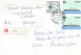 TIMBRES -  STAMPS- LETTRE RECOMMANDÉ - MARCOPHILIE - PORTUGAL - BATEAU FUNCHAL - CACHET - 02-09-1993 - OURIQUE - Lettres & Documents