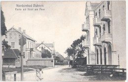 Nordseebad DUHNEN B Cuxhaven Partie Mit Hotel Am Meer Belebt 2 Kleine Mädchen Dekorativ 21.9.1914 Feldpost - Cuxhaven