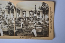 Photographie XIXème Vue Stéréoscopique Parlors Of The United States Hotel, Saratoga Springs,  New York USA - Stereoscopic