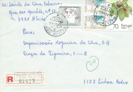 TIMBRES -  STAMPS- LETTRE RECOMMANDÉ - MARCOPHILIE - PORTUGAL - CACHET - 22-11-1991- ALVITO - Lettres & Documents