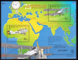 MACAU- (BLOCOS)1999, 75 Anos Ligação Aérea Portugal-Macau. (MUNDIFIL  Nº 992/3-Bloco C/ Série)  ** MUNDIFIL  BLOCO Nº 67 - Blokken & Velletjes