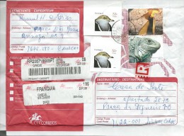 TIMBRES -  STAMPS - LETTRE RECOMMANDÉ - MARCOPHILIE - PORTUGAL - CACHET - 04-10-2001- CANEÇAS - Cartas & Documentos