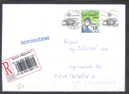 Slovakia Cover  Summer Olympic Stamp Shooting With 2 Different Labels Posted 2001 - Ete 2000: Sydney