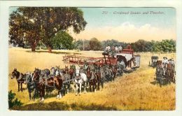 Motiv Landwirtschaft 1914-08-14 AK USA Mähdrescher - Traktoren
