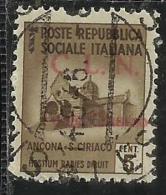 CLN PONTE CHIASSO COMITATO DI LIBERAZIONE NAZIONALE REPUBBLICA SOCIALE 1945 SOPRASTAMPATO D'ITALIA  CENT. 5 USATO USED - Nationales Befreiungskomitee