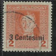 OCCUPAZIONE AUSTRIACA 1918 CENT. 3 SU 2 H USATO USED OBLITERE´ - Occ. Autrichienne