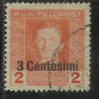 OCCUPAZIONE AUSTRIACA 1918 CENT. 3 SU 2 H USATO USED OBLITERE´ - Occ. Autrichienne