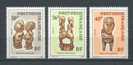 POLYNESIE 1985 N° 227/229 ** Neufs = MNH Superbes Cote 3.40 € Tikis Statuettes De Bois Musée Tahiti Siamoises Arts Cultu - Unused Stamps