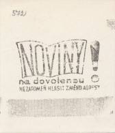 J1707 - Czechoslovakia (1945-79) Control Imprint Stamp Machine (R!): Newspaper On Vacation! Remember To Report A Chang.. - Essais & Réimpressions