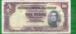 5 URUGUAY -Emitidos Desde 1939 A 1966- Bill. Nº 40-Bco. República O.del Uruguay-1 Bill. De 1000 - Uruguay