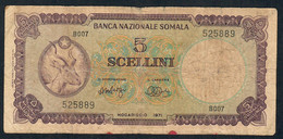 SOMALIA  P13  5  SCELLINI 1971  #B007  VERY RARE  FINE - Somalie