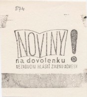 J1716 - Czechoslovakia (1945-79) Control Imprint Stamp Machine (R!): Newspaper On Vacation! Remember To Report A Chang.. - Essais & Réimpressions