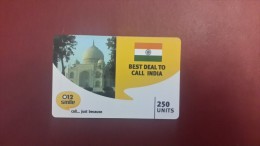 India-best Deal To Call India-(250units)-012-ussd+1card Prepiad Free - Indien