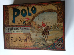 Top - Belle Boite D'origine Polo - Gaufrettes Fourrées Au Praliné -  Felix Potin Paris - Boîtes