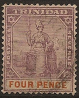 TRINIDAD 1896 4d Britannia SG118 U IT36 - Trinidad & Tobago (...-1961)