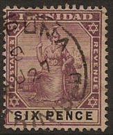 TRINIDAD 1896 6d Britannia SG 120 U IT38 - Trinité & Tobago (...-1961)