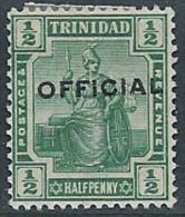 TRINIDAD 1911 1/2d Official SG O10 HM IT46 - Trinidad & Tobago (...-1961)