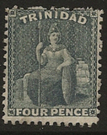 TRINIDAD 1863 4d Grey Britannia SG 71a M OJ156 - Trinité & Tobago (...-1961)