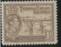 TURKS & CAICOS IS 1938 1s Bstre KGVI SG202 HM EZ266 - Turks And Caicos