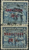 AS3518 Panama 1932 Map 2v Surcharged USED - Geography