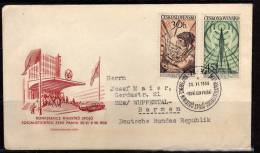 TCHECOSLOVAQUIE 1958 Conférence Des Ministres Des Postes Yv 967/968 FDC - FDC