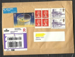 Great Britain 2015 Registered Air Mail Safety Cover To Estonia - Lettres & Documents