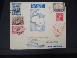 CONGO BELGE-Enveloppe De Elisabethville Pour Bruxelles En Service Accéléré En 1936 Aff Plaisant     à Voir    P5749 - Storia Postale