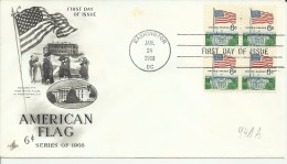 ESTADOS UNIDOS USA FDC 1968 WASHINGTON BANDERA - Covers