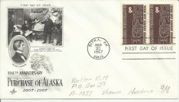 ESTADOS UNIDOS USA FDC 1967 SITKA PURCHASE ALASKA IDOLO INDIGENA INDIO AMERICANO REMITENTE CORTADO - American Indians