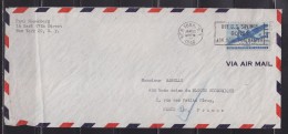 = Enveloppe Par Avion, De New-York 23.01.1946 à Paris, M...  Blocus économique Timbre USA Poste Aérienne - Cartas & Documentos