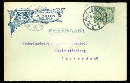 GEILLUSTREERDE * HANDGESCHREVEN BRIEFKAART Uit 1912 Van DELFT Naar AMSTERDAM * NVPH 55   (9808j) - Lettres & Documents