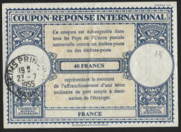 FRANCE - Coupon Réponse International 40fr Obl REIMS 1955 - International Reply Coupon Antwortschein - Cupón-respuesta