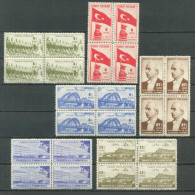 1943 TURKEY THE 20TH ANNIVERSARY OF TURKISH REPUBLIC BLOCK OF 4 MNH ** - Neufs