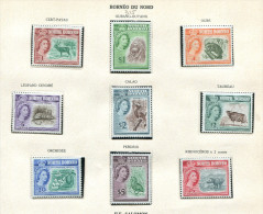 Bornéo ** N°  315 à 330 - Effigie De La Reine Elizabeth II   Et Animaux Divers, Tigre, Rhinocéros, Singe,  Etc.... - Bornéo Du Nord (...-1963)